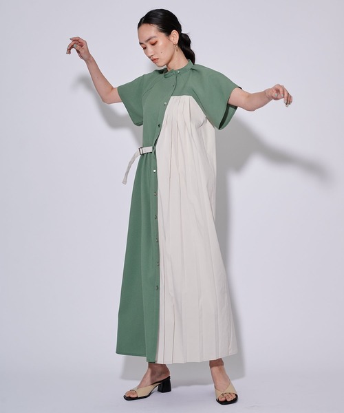 「CITY TOKYO」 半袖ワンピース 1 ブルー レディース_画像3