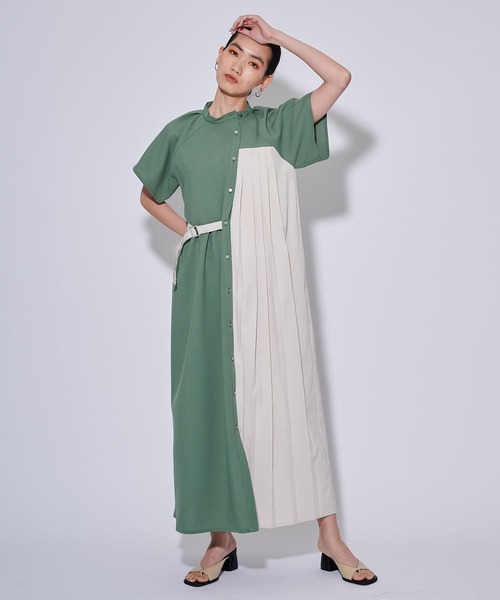 「CITY TOKYO」 半袖ワンピース 1 ブルー レディース_画像5