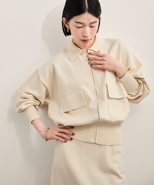 LE CERCLE par rope' カーディガン ZIPニットカーディガン