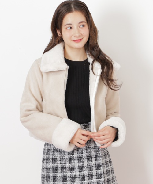 ムートンコート　JILL STUART ファー セール】◇フェイクムートンフライトジャケット（ムートンコート