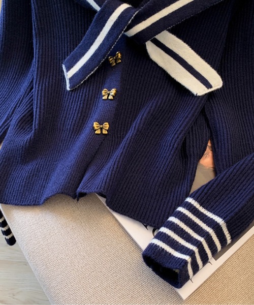 Jane Marple セーラー襟カーディガン ネイビー Jane Marple セーラー襟カーディガン ネイビー - メルカリ