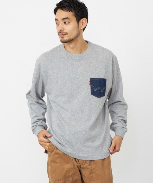 ed3n 即完ロンT EDWIN（エドウィン） tシャツ デニムポケット Tシャツ 長袖 メンズ