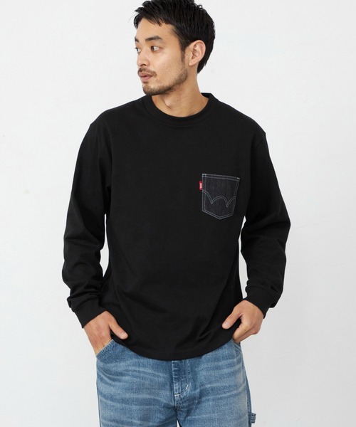 EDWIN（エドウィン） tシャツ デニムポケット Tシャツ 長袖 メンズ