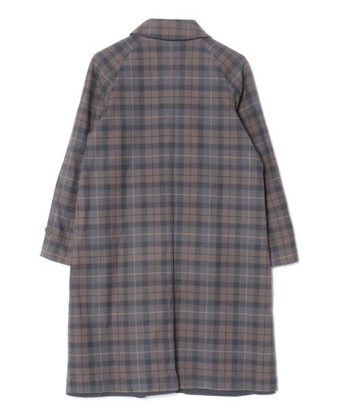 BEAMS BOY チェック コート ウール混 BEAMS BOY（ビームス ボーイ） チェック柄ステンカラーコート