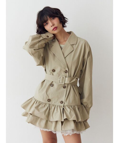 jouetie（ジュエティ） ワンピース ヘムフリルトレンチミニワンピース