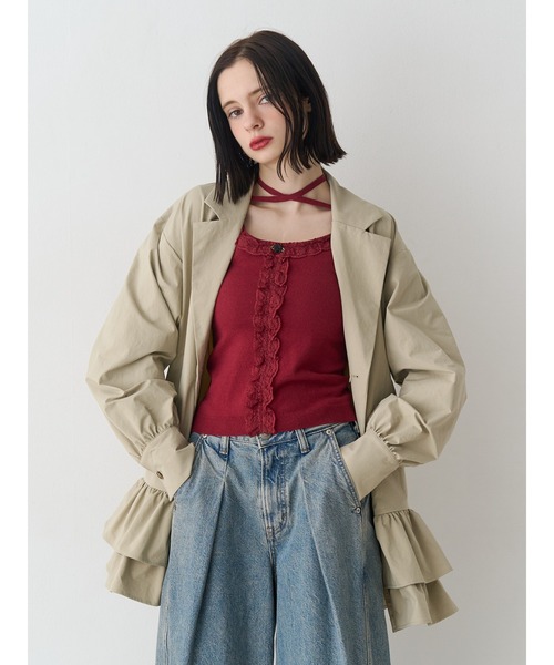 jouetie（ジュエティ） ワンピース ヘムフリルトレンチミニワンピース