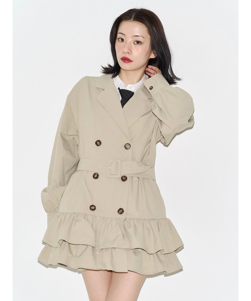 jouetie ヘムフリルトレンチミニワンピース 春服　レンチコート jouetie（ジュエティ） ワンピース ヘムフリルトレンチミニワンピース