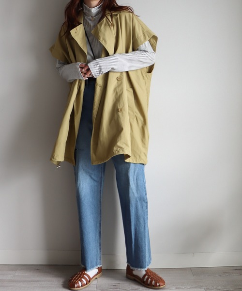 「COURO」 トレンチコート L ブラック レディース_画像2