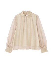 「NATURAL BEAUTY BASIC」 長袖ブラウス SMALL チャコールグレー レディースの画像2