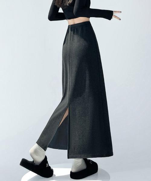 スカート 裏起毛×バックスリットロングスカート : ZOZOTOWN Yahoo!店