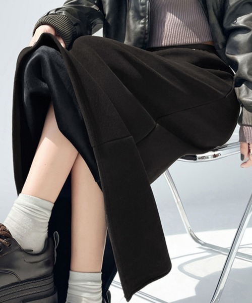 スカート 裏起毛×バックスリットロングスカート : ZOZOTOWN Yahoo!店