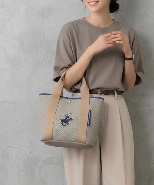 トートバッグ ミニ 「BEVERLY HILLS POLO CLUB / ビバリーヒルズポロクラブ」パンチングネオプレーンミニトートバッグ レディース メンズ | BEVERLY HILLS POLO CLUB | 02