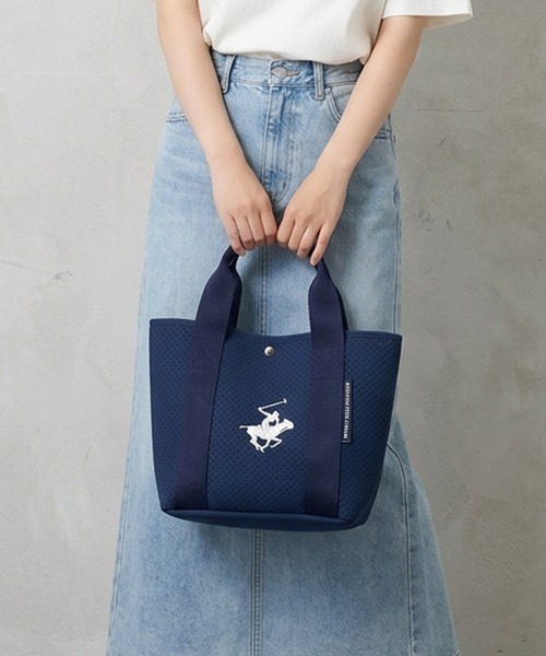 トートバッグ ミニ 「BEVERLY HILLS POLO CLUB / ビバリーヒルズポロクラブ」パンチングネオプレーンミニトートバッグ レディース メンズ | BEVERLY HILLS POLO CLUB | 03