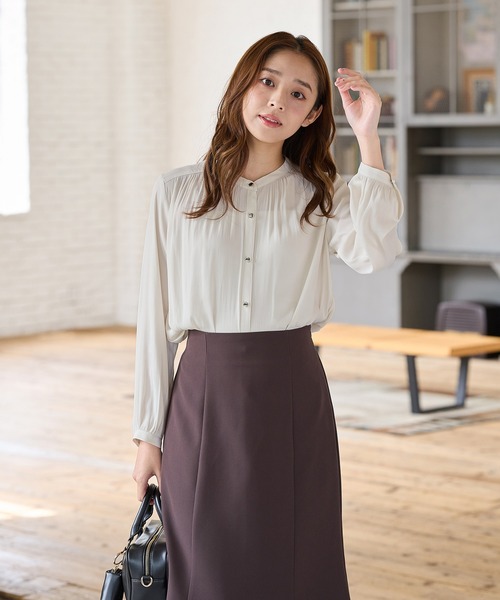 「Honeys」 長袖ブラウス LL ネイビー レディース_画像5