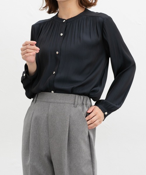 「Honeys」 長袖ブラウス LL ネイビー レディース_画像8