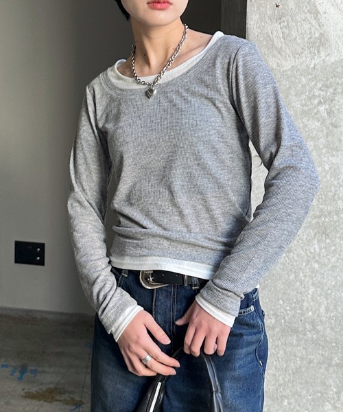 PAGEBOY（ページボーイ） tシャツ フェイクレイヤードカットロング