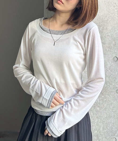 PAGEBOY（ページボーイ） tシャツ フェイクレイヤードカットロング