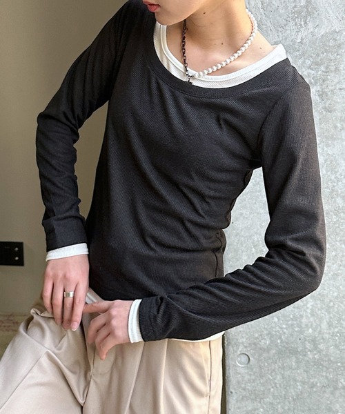 PAGEBOY（ページボーイ） tシャツ フェイクレイヤードカットロング