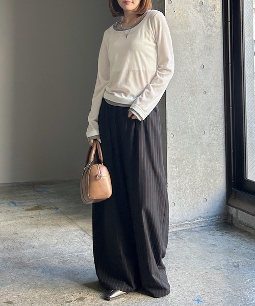 PAGEBOY（ページボーイ） tシャツ フェイクレイヤードカットロング