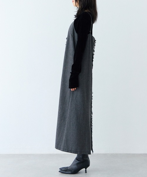 「LAVEANGE」 キャミソールワンピース 3L ブラウン レディース_画像3