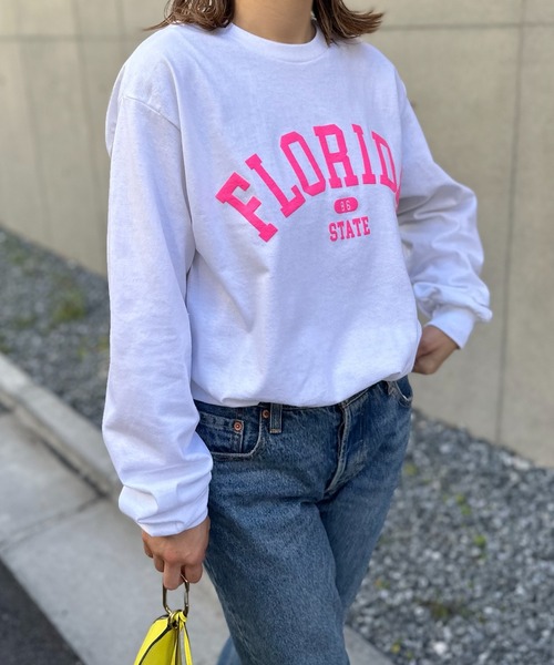 「mi via loca」 「GILDAN」長袖カットソー X-LARGE オートミール レディース_画像5