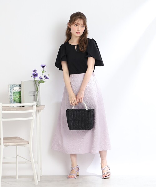 「couture brooch」 フレアスカート 38 ブラウン系その他 レディース_画像2