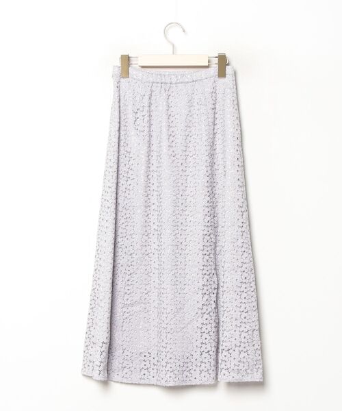 「INDIVI」 フレアスカート 36 ライトパープル レディース_画像2