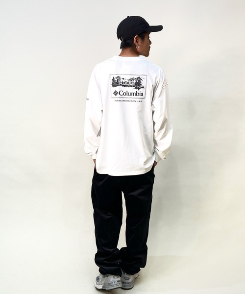 「Columbia」 長袖Tシャツ M ブラック×ブルー メンズ_画像3