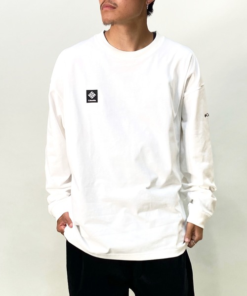 「Columbia」 長袖Tシャツ M ブラック×ブルー メンズ_画像4