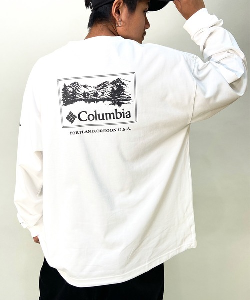 「Columbia」 長袖Tシャツ M ブラック×ブルー メンズ_画像5