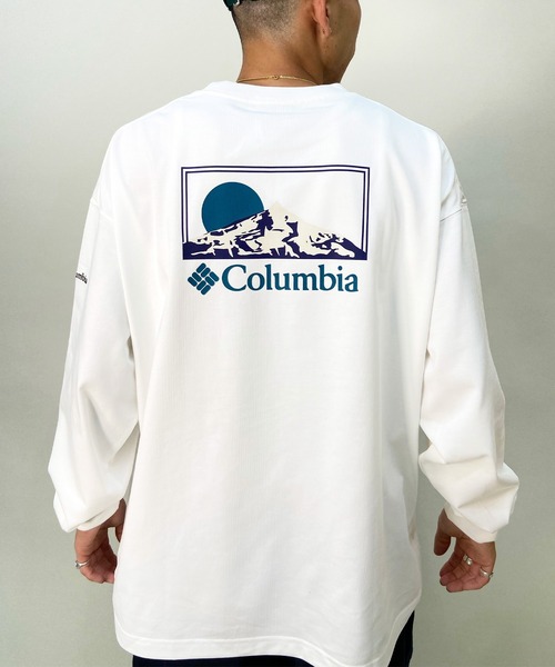 「Columbia」 長袖Tシャツ M ブラック×ブルー メンズ_画像7