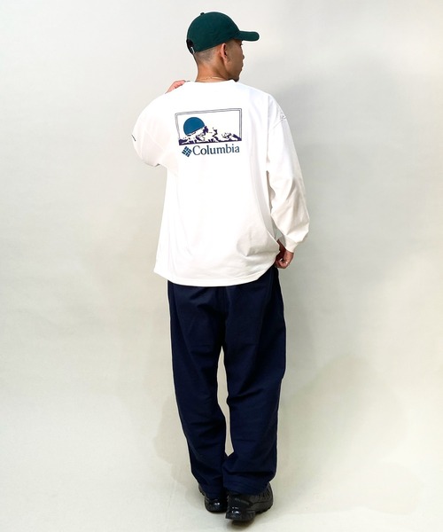 「Columbia」 長袖Tシャツ M ブラック×ブルー メンズ_画像9