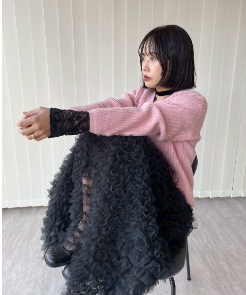 AMAIL（アマイル） カーディガン Ribbed Cardigan レディース