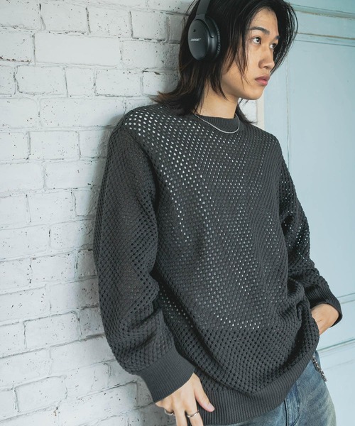 「SENSE OF PLACE by URBAN RESEARCH」 長袖ニット LARGE ブルー メンズ_画像6