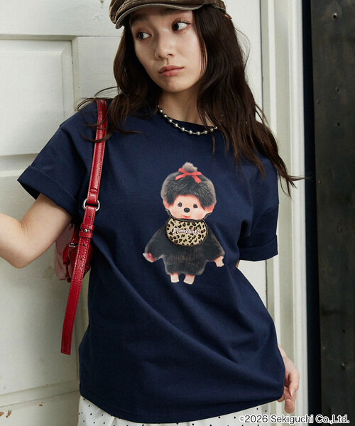 PUBLUX（パブリュクス） tシャツ 半袖 モンチッチ 異素材ドッキング T