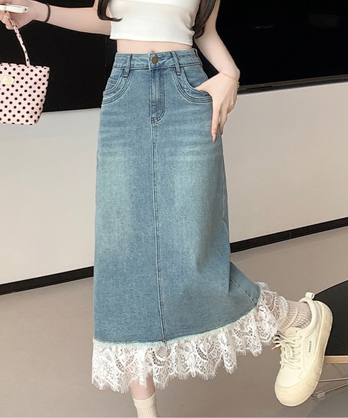 スカート 裾レースデニムスカート : ZOZOTOWN Yahoo!店 - 通販 - Yahoo