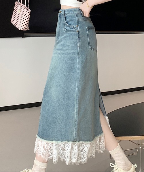 スカート 裾レースデニムスカート : ZOZOTOWN Yahoo!店 - 通販 - Yahoo