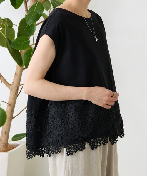 BEARDSLEY（ビアズリー） tシャツ 裾レースフレンチカットソー