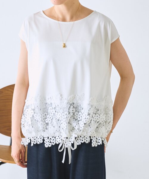 BEARDSLEY（ビアズリー） tシャツ 裾レースフレンチカットソー
