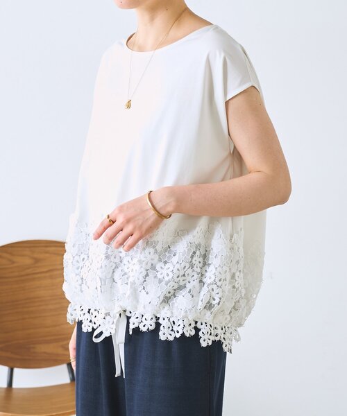 BEARDSLEY（ビアズリー） tシャツ 裾レースフレンチカットソー