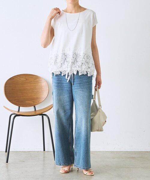 BEARDSLEY（ビアズリー） tシャツ 裾レースフレンチカットソー