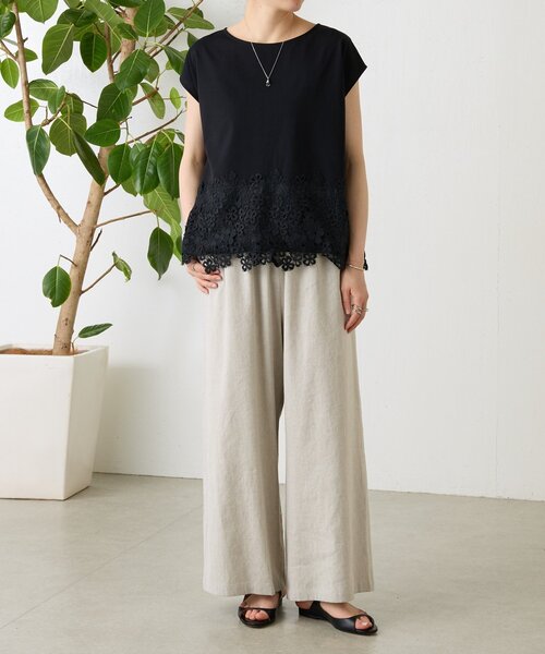 BEARDSLEY（ビアズリー） tシャツ 裾レースフレンチカットソー