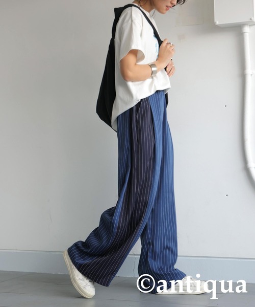 「antiqua」 イージーパンツ LARGE グレー レディース_画像6