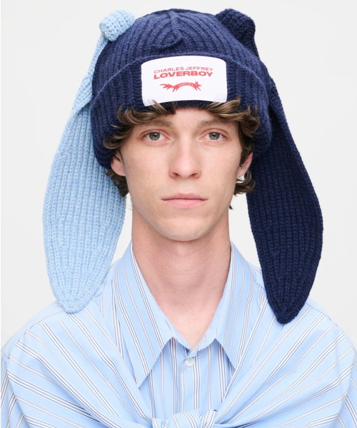 Charles Jeffrey LOVERBOY ラバーボーイ ニット帽 水色 CHARLES JEFFREY LOVERBOY（チャールズジェフリーラバーボーイ