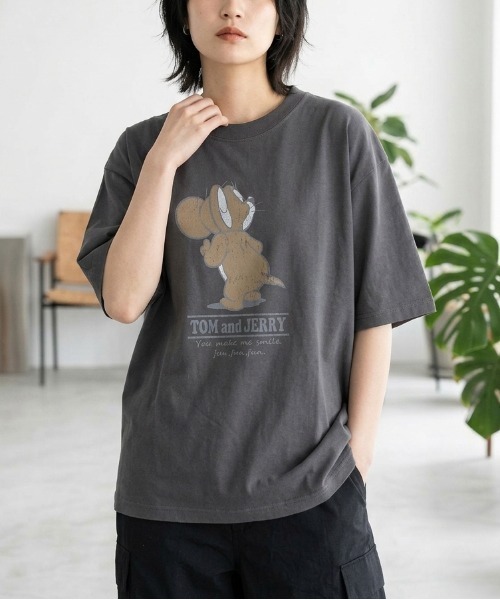 tシャツ 「TOM＆JERRY/トムとジェリー」USD加工プリント半袖T