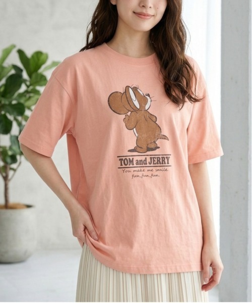 tシャツ 「TOM＆JERRY/トムとジェリー」USD加工プリント半袖T