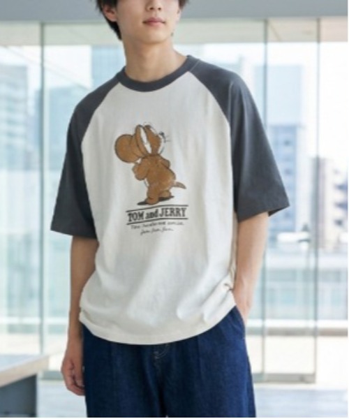 tシャツ 「TOM＆JERRY/トムとジェリー」USD加工プリント半袖T