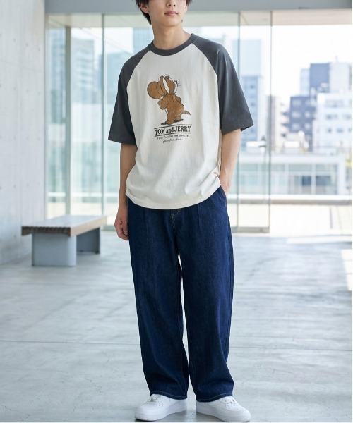 tシャツ 「TOM＆JERRY/トムとジェリー」USD加工プリント半袖T