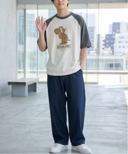 tシャツ 「TOM＆JERRY/トムとジェリー」USD加工プリント半袖T