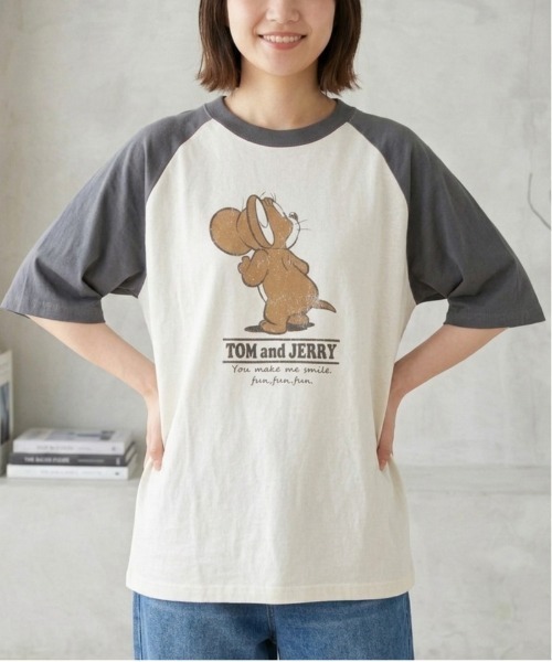 tシャツ 「TOM＆JERRY/トムとジェリー」USD加工プリント半袖T